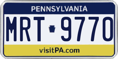 PA license plate MRT9770