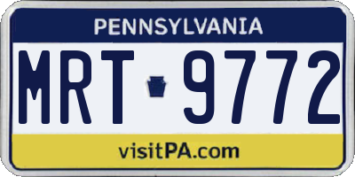 PA license plate MRT9772