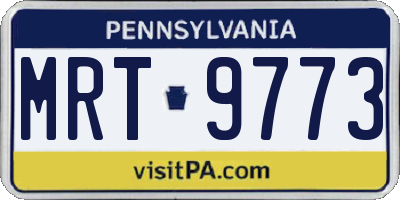 PA license plate MRT9773