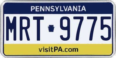 PA license plate MRT9775