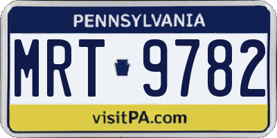 PA license plate MRT9782