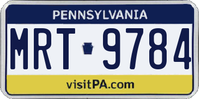 PA license plate MRT9784