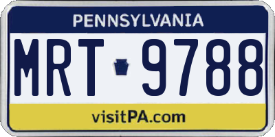 PA license plate MRT9788