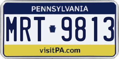 PA license plate MRT9813