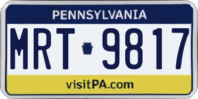 PA license plate MRT9817