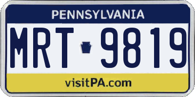 PA license plate MRT9819