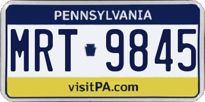 PA license plate MRT9845