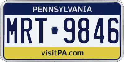 PA license plate MRT9846