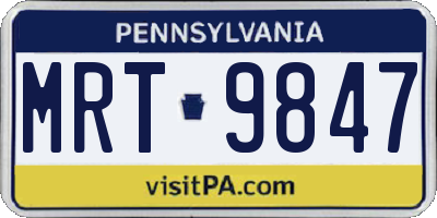 PA license plate MRT9847