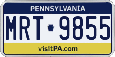 PA license plate MRT9855