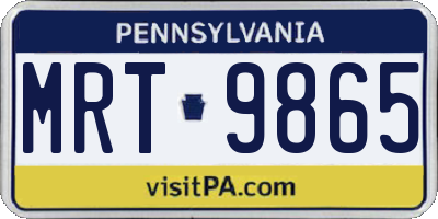 PA license plate MRT9865