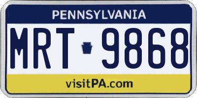PA license plate MRT9868
