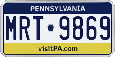 PA license plate MRT9869