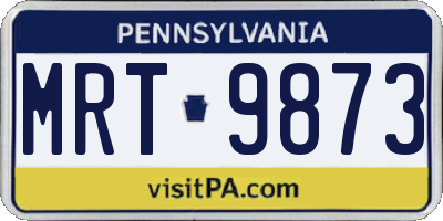 PA license plate MRT9873