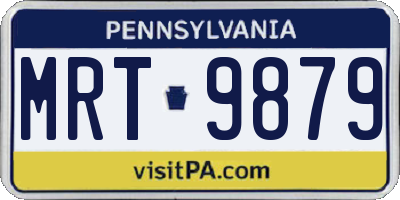 PA license plate MRT9879