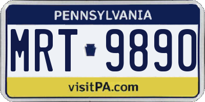 PA license plate MRT9890