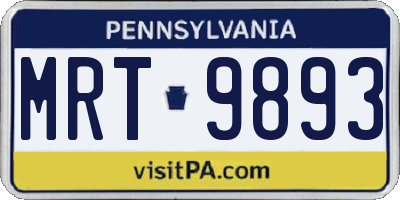 PA license plate MRT9893