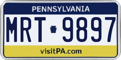 PA license plate MRT9897
