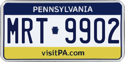 PA license plate MRT9902
