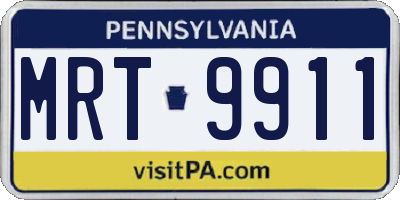 PA license plate MRT9911