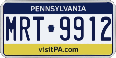 PA license plate MRT9912