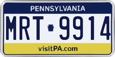 PA license plate MRT9914