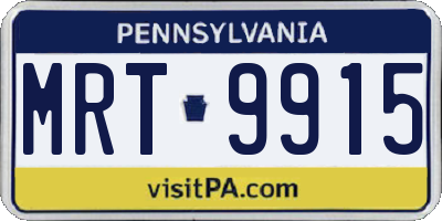 PA license plate MRT9915