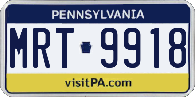PA license plate MRT9918