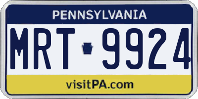 PA license plate MRT9924