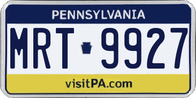PA license plate MRT9927