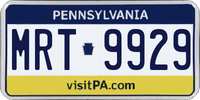 PA license plate MRT9929