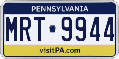 PA license plate MRT9944