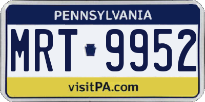 PA license plate MRT9952