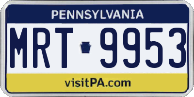 PA license plate MRT9953