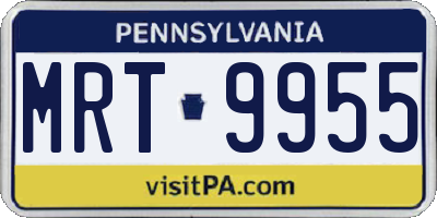PA license plate MRT9955