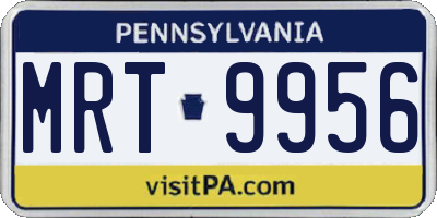 PA license plate MRT9956