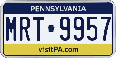 PA license plate MRT9957