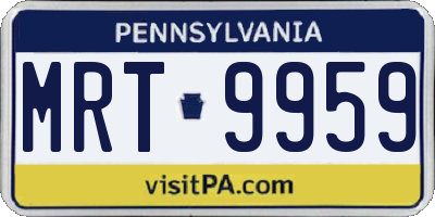 PA license plate MRT9959