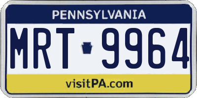 PA license plate MRT9964