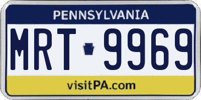 PA license plate MRT9969