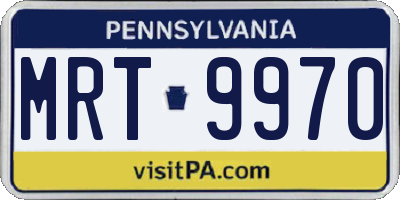 PA license plate MRT9970