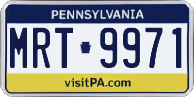 PA license plate MRT9971