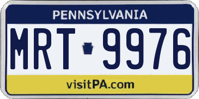 PA license plate MRT9976