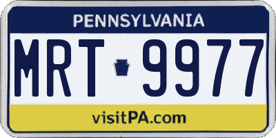 PA license plate MRT9977