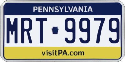 PA license plate MRT9979