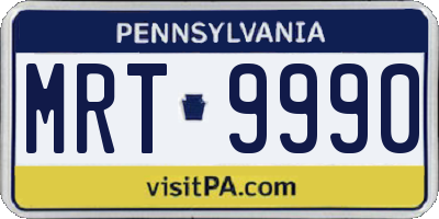 PA license plate MRT9990