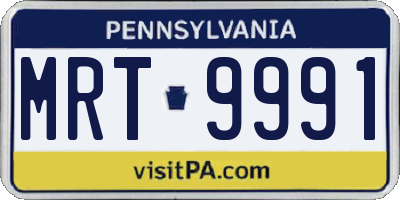PA license plate MRT9991