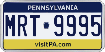 PA license plate MRT9995