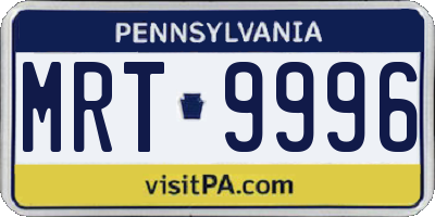 PA license plate MRT9996