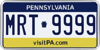 PA license plate MRT9999